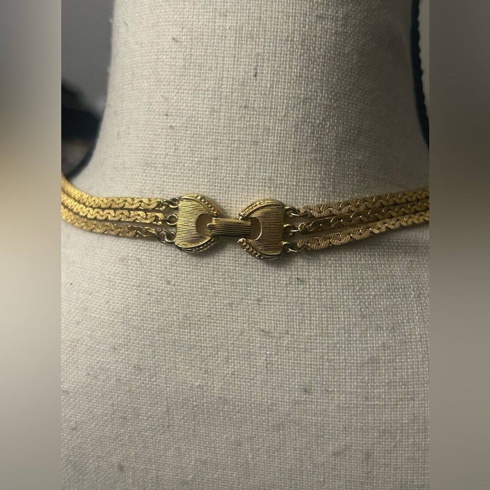 Vintage Goldette 3 Tier Necklace View 6